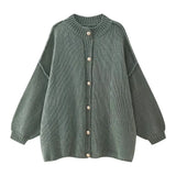 Fongt Women's INS Explosion Metal Buckle Cardigan Sweater