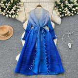Fongt Strap Long Three-Home Folded Coat Female Fashionable Gradient Wood Ear Pressure Skirt