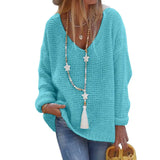 Pullover Sweater V-neck Long-sleeved Knitted