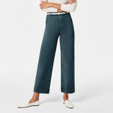 Elastic Loose Wide Leg Straight Leg Jeans Nine Minutes Pants-Outfit