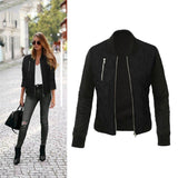 Winter Leisure Fashion Solid Women Jacket O-neck Zipper Stitching Quilted Bomber jacket 2019 New Women