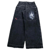 Printed Baggy Jeans For Men's 2K Casual Wide-Legged Jeans-Outfit