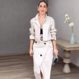 Fongt Summer New Pure Color Are Clasp Design Casual Trousers Two Sets Of Women