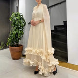 Fongt Luxury Dress Women 2025 Summer New Fashion Temperament With Wooden Ear Splicing High-End Long