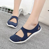 Sandals Slip On Flat Summer Sandals Female Casual Jelly Shoes Hollow Out Mesh Beach Sandals Mesh Sandales Femme