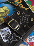 denim Y2K shoulder bag with star