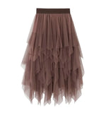 Fongt Mesh Dress Women's Long Mid-Term 2025 Spring New Yarn Skirt High-Waisted Thin Skirt 8063