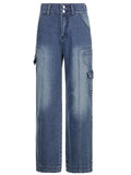 Bleached Pocket Cargo Jeans-Outfit