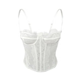 Girl Sexy Gather Tight Corset Eyelash Lace Lace Perspective Pure Desire Harness Top-Outfit
