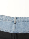 Fongt Sense Of Casual Pants Clothing Fall 2024 New Jeans Stitching Straight Pants Long High Waist Pants Women-Outfit