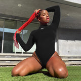 Red Sporty Bodycon Matching Sets Women Letter Print Long Sleeve 2 Piece Outfit Workout Bodysuit And Leggings