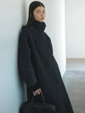 [Daihe] Winter New Leisure Vertical Collar Crisp Silk Wool Vertical Silhouette Double-Sided Woolen Coat H7795-Outfit