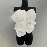 Sexy Small Vest 2025 Spring New Solid Color Three-Dimensional Flower Splicing Design