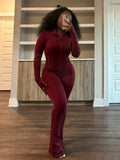 Fongt Spring And Summer New Sports Casual Women's Sexy Tight Long-Sleeved Horn Two Sets