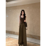 Fongt Girl Curry Sling Vest Women With A Small Sense Of Sleeveless Top Dress Suit