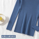 Fongt And Autumn New Knitted Bottom Shirt Women Semi-High-Collar Solid Color Inside And Outside Wearing A Long-Sleeved Sweater In The