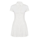 Fongt Cloth Forget French Light Style V-Neck Knitted Dress T-Shirt Babes Single Buckle Thin Temperament Slim Skirt