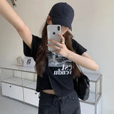 Fongt Sense Short-Sleeved T-Shirt Women Summer 2024 New Korean Version Slim Slim Short Student Jacket Women's