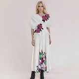 Fongt Elegant Tea Break Dress 2025 Autumn And Winter New High-End Printing Rose Flower Dress Dress Dress