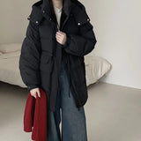 Advanced Sense Of Long 90 White Duck Down Down Jacket Female 2024 New Draw Rope Waist Show Thin Small Coat Tide-Outfit
