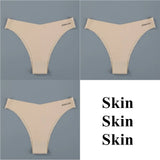 Seamless Panties Ladies Thong Plus Size Women Sexy G String Low Waist Panty Solid Ice Silk Intimates Underwear M-XL