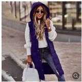 Fongt Casual Solid-Colored Hooded Sleeveless Sleeveless Vest Coat