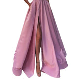 Fongt Summer New Women's Single Shoulder Bra Dress Dress Sexy Open Fork Big Swing