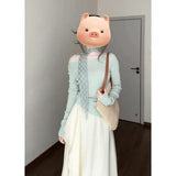 Fongt And Gentle Wind And Apricot Lace Half-Dress Woman 2025 Spring Irregular Temperament Big Skirt A Word Long Skirt
