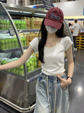 Fongt Short-Sleeved T-Shirt Women's Wear 2024 New Thin Temperament Summer Leisure Versatile Students Short