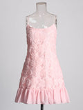 2025 Spring New Fashion Sexy Three-Dimensional Flowers Stitching Design Sense Hanging Lotus Side A-Shaped Dress