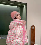 Pink Floral Puffer Jacket-Outfit
