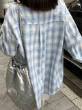 Fongt Plaid Shirt Coat Women Spring And Autumn New Small Lazy Temperament Sunscreen Shirt Cotton Top Tide