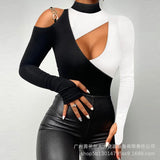 Series) 2023 New Women's Fashion Off-Shoulder Long Sleeved Top-Outfit