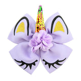 High Quality Bow With Cute Ear Design Hair Clip Ribbon Bow With Unicorn Horn Hair Accessories