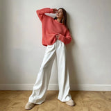 Fongt Spring 2023 New Commuter High Waist Loose Klein Blue Casual Pants And Women's Trousers-Outfit