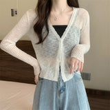 Long-Sleeved Air-Conditioning Shirt Sunscreen Shawl Shawl Short Outer Light And Thin Knitted Cardigan Breathable Comfortable