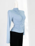 Fongt A Half-High Neck And Long-Sleeved Bottom Top With A High Stretch Top-Outfit