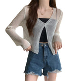 Thin Summer Coat With New Hollow Hoodie Shawl Sling Knitted Open