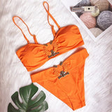 Diamond Bikini 2021 Sexy Solid One Shoulder High Cut Push Up Swimsuit Female Crystal Bathing Suit Brazilian Thong