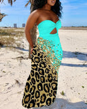 New Fashionable Sexy Bare-Breasted Printed Dress-Outfit