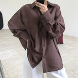 Casual Shirt For Women Lapel Collar Long Sleeve Minimalist One Size Loose Shirts Female 2020 Summer Clothes