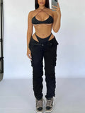 Washed Straight Leg Cargo Jeans-Outfit