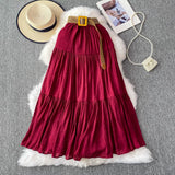Fongt Half-Dress Women's Dress 2025 Summer Small In The Long Leisure High-Rise Display Thin Pendulum Ponve Egg