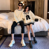 Women Fashion Patchwork Couple Casual Preppy Style Popular Ulzzang Design Simple Daily Chic Comfortable Basic