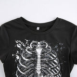 Print Round Neck Grunge Shirt-Outfit