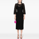 Fongt Spring And Summer New Star Fashion Nails Studded Long Sleeves Of Water-Soluble Lace Dress