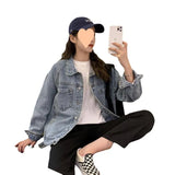 Fongt Style Denim Jacket Women's Versatile Comfort Fall 2024 New Simple Fashion Ins Fashion Jacket Jacket-Outfit
