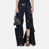 Fongt Premium Sense Pants Spring 2024 New Fashion Personality Trend Wind Detachable Design Sense Jeans-Outfit