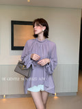 Fongt Xixi 2025 Autumn White Label Thin Temperament Elegant With Chiffon Top Long-Sleeved Shirt 89552