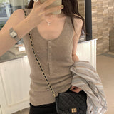 Thin Sling Vest For Women To Wear A New Summer Knitted Sweater Design Sensitive Buckle Slim